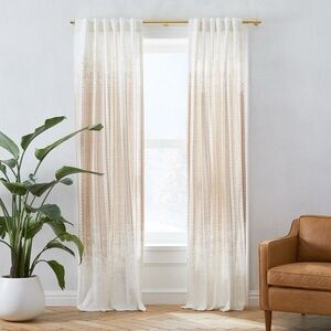 West Elm Echo Print Curtain, Set of 2, Gold Dust, 48"x84"